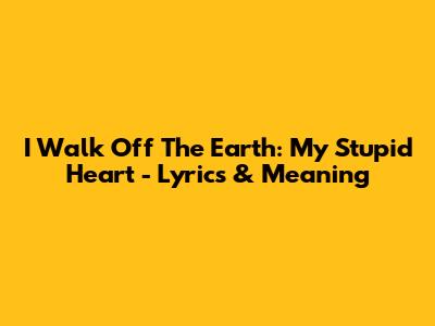 I Walk Off The Earth: My Stupid Heart - Lyrics & Meaning