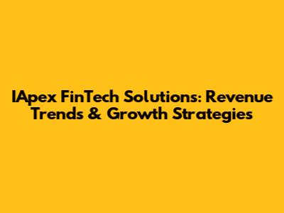 IApex FinTech Solutions: Revenue Trends & Growth Strategies