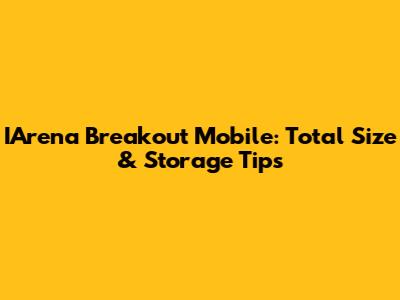 IArena Breakout Mobile: Total Size & Storage Tips
