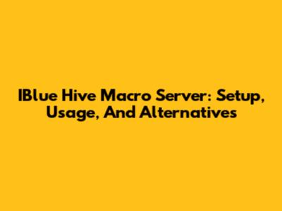 IBlue Hive Macro Server: Setup, Usage, And Alternatives