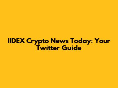 IIDEX Crypto News Today: Your Twitter Guide