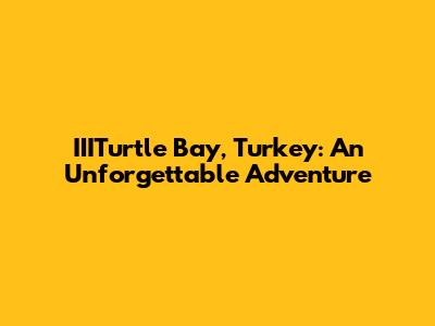 IIITurtle Bay, Turkey: An Unforgettable Adventure