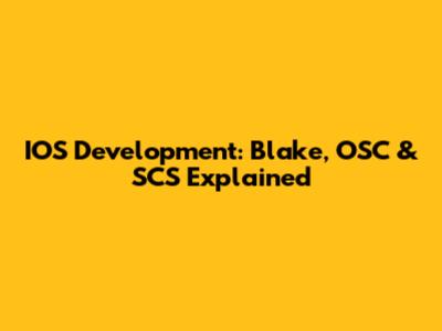 IOS Development: Blake, OSC & SCS Explained