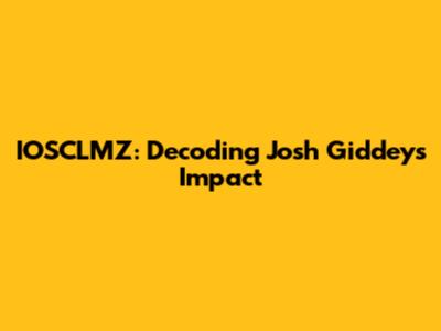 IOSCLMZ: Decoding Josh Giddey's Impact