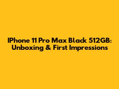 IPhone 11 Pro Max Black 512GB: Unboxing & First Impressions
