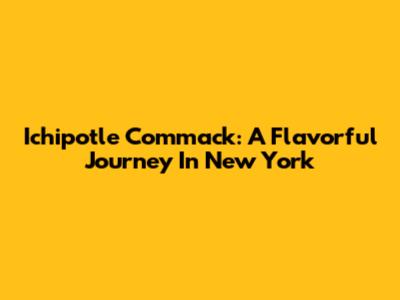 Ichipotle Commack: A Flavorful Journey In New York