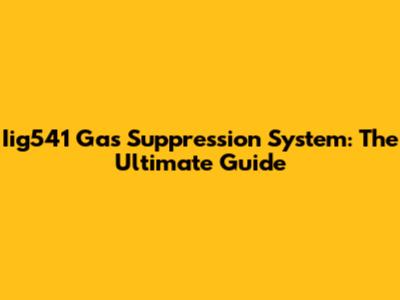 Iig541 Gas Suppression System: The Ultimate Guide