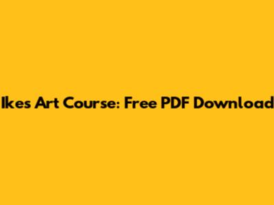Ike's Art Course: Free PDF Download