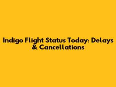 Indigo Flight Status Today: Delays & Cancellations