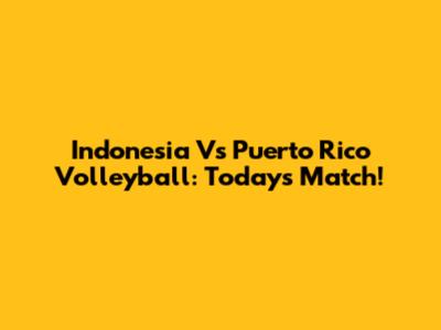 Indonesia Vs Puerto Rico Volleyball: Today's Match!