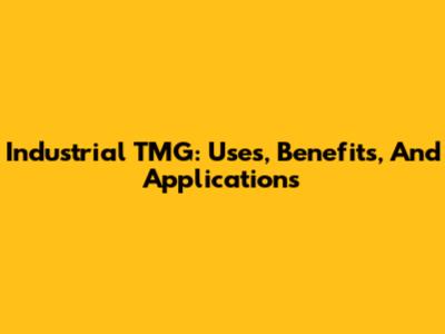 Industrial TMG: Uses, Benefits, And Applications