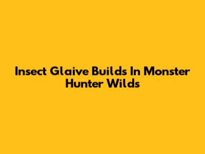 Insect Glaive Builds In Monster Hunter Wilds