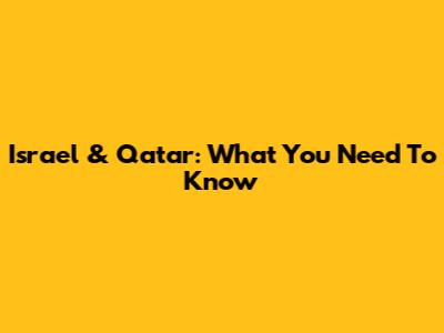 Israel & Qatar: What You Need To Know