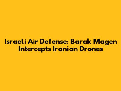 Israeli Air Defense: Barak Magen Intercepts Iranian Drones