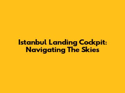 Istanbul Landing Cockpit: Navigating The Skies