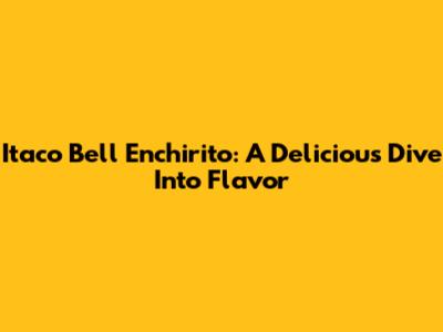 Itaco Bell Enchirito: A Delicious Dive Into Flavor