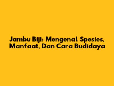Jambu Biji: Mengenal Spesies, Manfaat, Dan Cara Budidaya