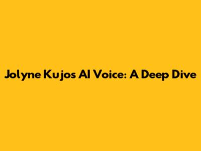 Jolyne Kujo's AI Voice: A Deep Dive
