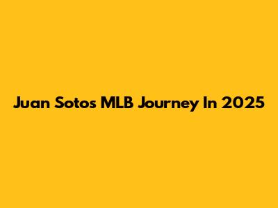 Juan Soto's MLB Journey In 2025
