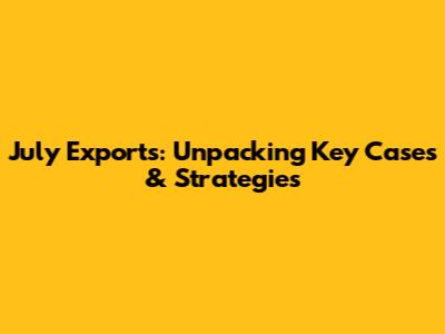 July Exports: Unpacking Key Cases & Strategies