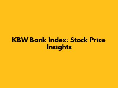 KBW Bank Index: Stock Price Insights