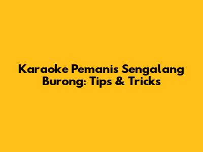 Karaoke Pemanis Sengalang Burong: Tips & Tricks