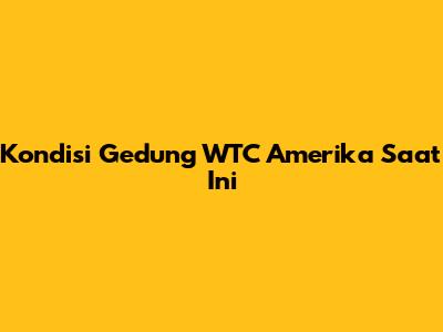 Kondisi Gedung WTC Amerika Saat Ini