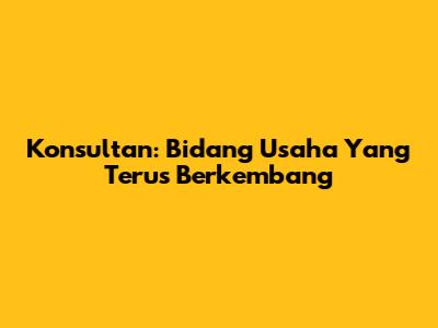 Konsultan: Bidang Usaha Yang Terus Berkembang