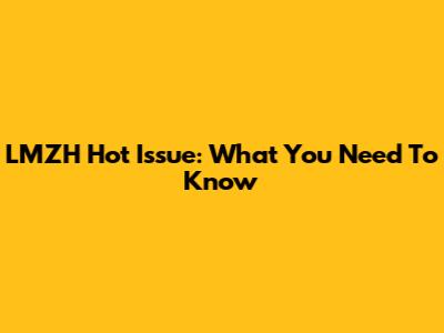 LMZH Hot Issue: What You Need To Know