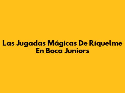 Las Jugadas Mágicas De Riquelme En Boca Juniors