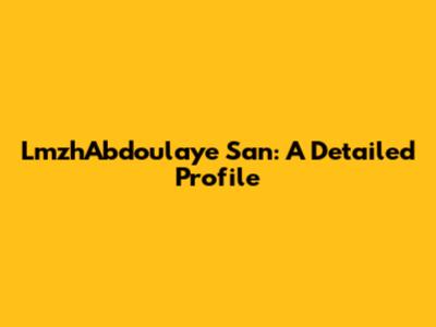 LmzhAbdoulaye San: A Detailed Profile