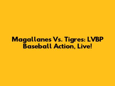Magallanes Vs. Tigres: LVBP Baseball Action, Live!