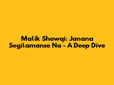 Malik Showqi: Janana Segilamanse Na - A Deep Dive