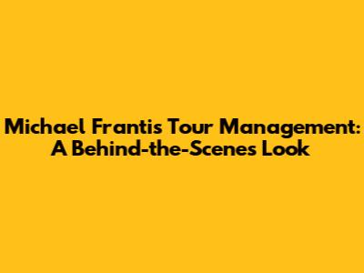 Michael Franti's Tour Management: A Behind-the-Scenes Look