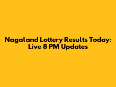 Nagaland Lottery Results Today: Live 8 PM Updates