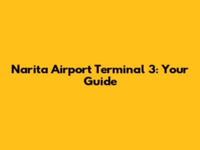 Narita Airport Terminal 3: Your Guide