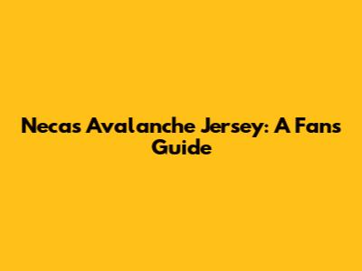 Necas Avalanche Jersey: A Fan's Guide
