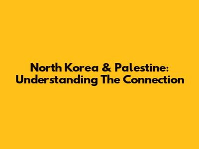 North Korea & Palestine: Understanding The Connection