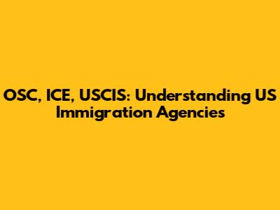OSC, ICE, USCIS: Understanding US Immigration Agencies