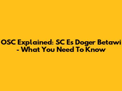 OSC Explained: SC Es Doger Betawi - What You Need To Know