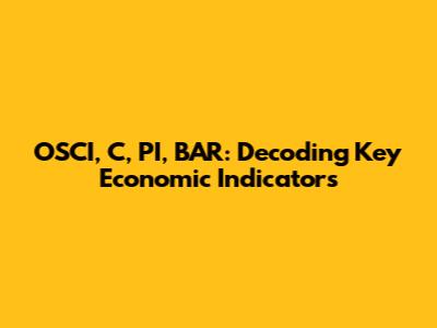 OSCI, C, PI, BAR: Decoding Key Economic Indicators