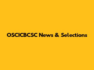 OSCICBCSC News & Selections