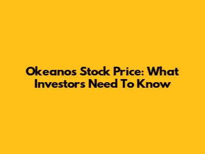 Okeanos Stock Price: What Investors Need To Know