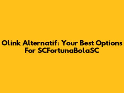Olink Alternatif: Your Best Options For SCFortunaBolaSC