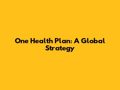 One Health Plan: A Global Strategy
