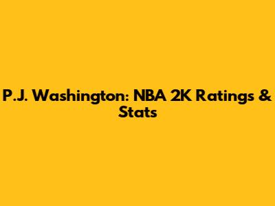 P.J. Washington: NBA 2K Ratings & Stats