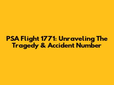 PSA Flight 1771: Unraveling The Tragedy & Accident Number