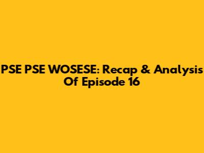PSE PSE WOSESE: Recap & Analysis Of Episode 16