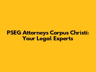 PSEG Attorneys Corpus Christi: Your Legal Experts