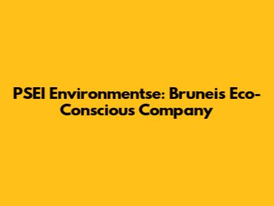 PSEI Environmentse: Brunei's Eco-Conscious Company